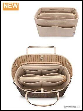 Felt Purse Organizer Insert with 13 Pockets for Tote Bag Shaper